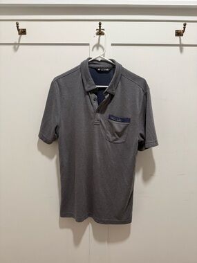 Travis Mathew Charcoal Gray Golf Polo with Pocket Accent